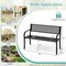 50 Inches Outdoor Garden Bench with Geometric Lattice Backrest and Slatted Seat